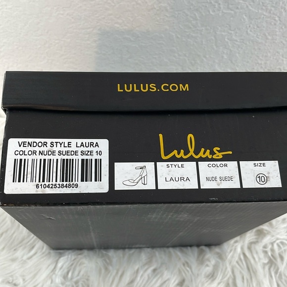 LULUS Laura Light Nude Suede Ankle Strap Chunky Heels Size 10 NEW - Picture 2 of 16